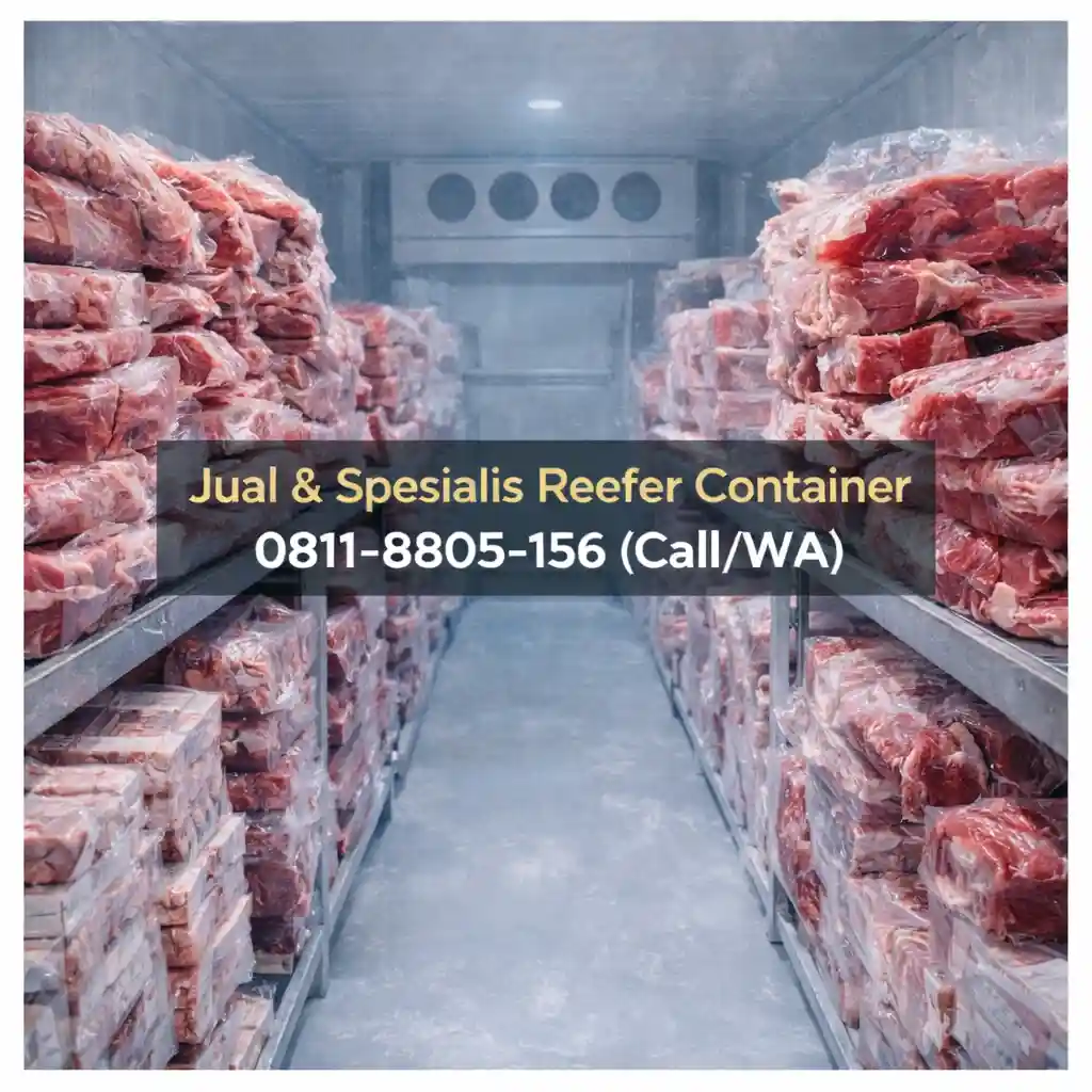 Cold storage daging dalam reefer container industri
