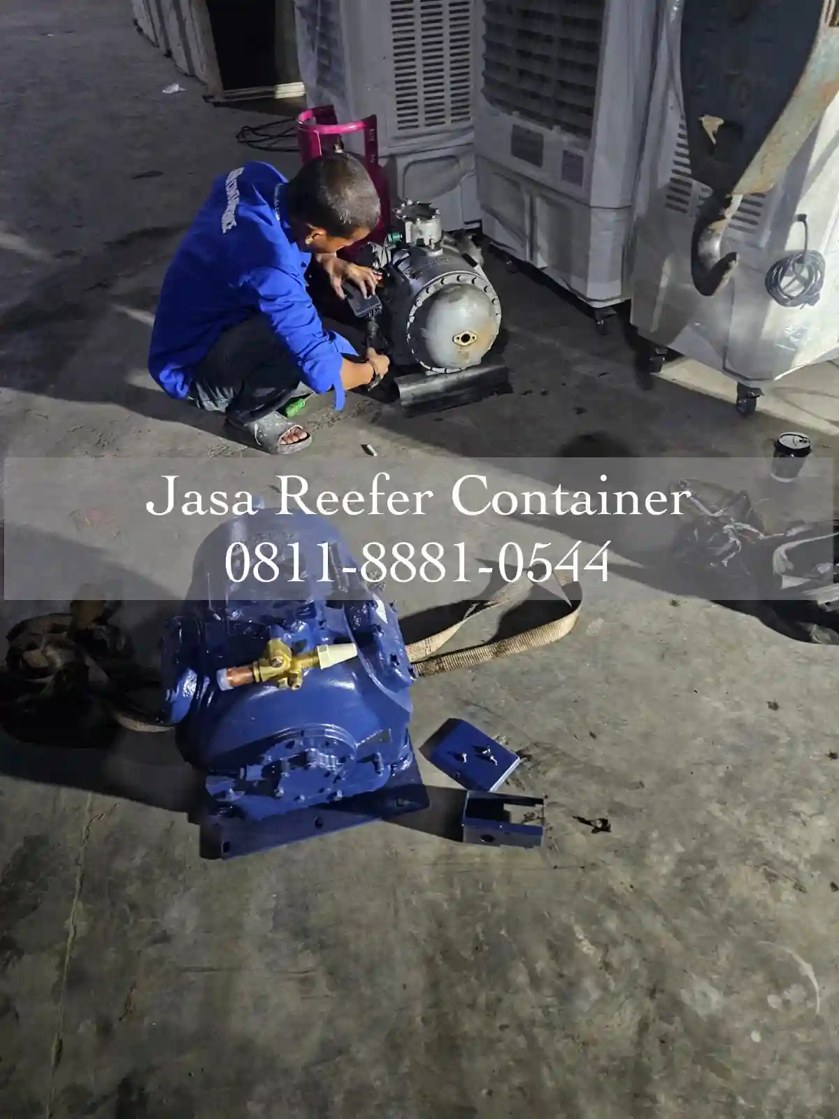 Perbaikan reefer container di lapangan